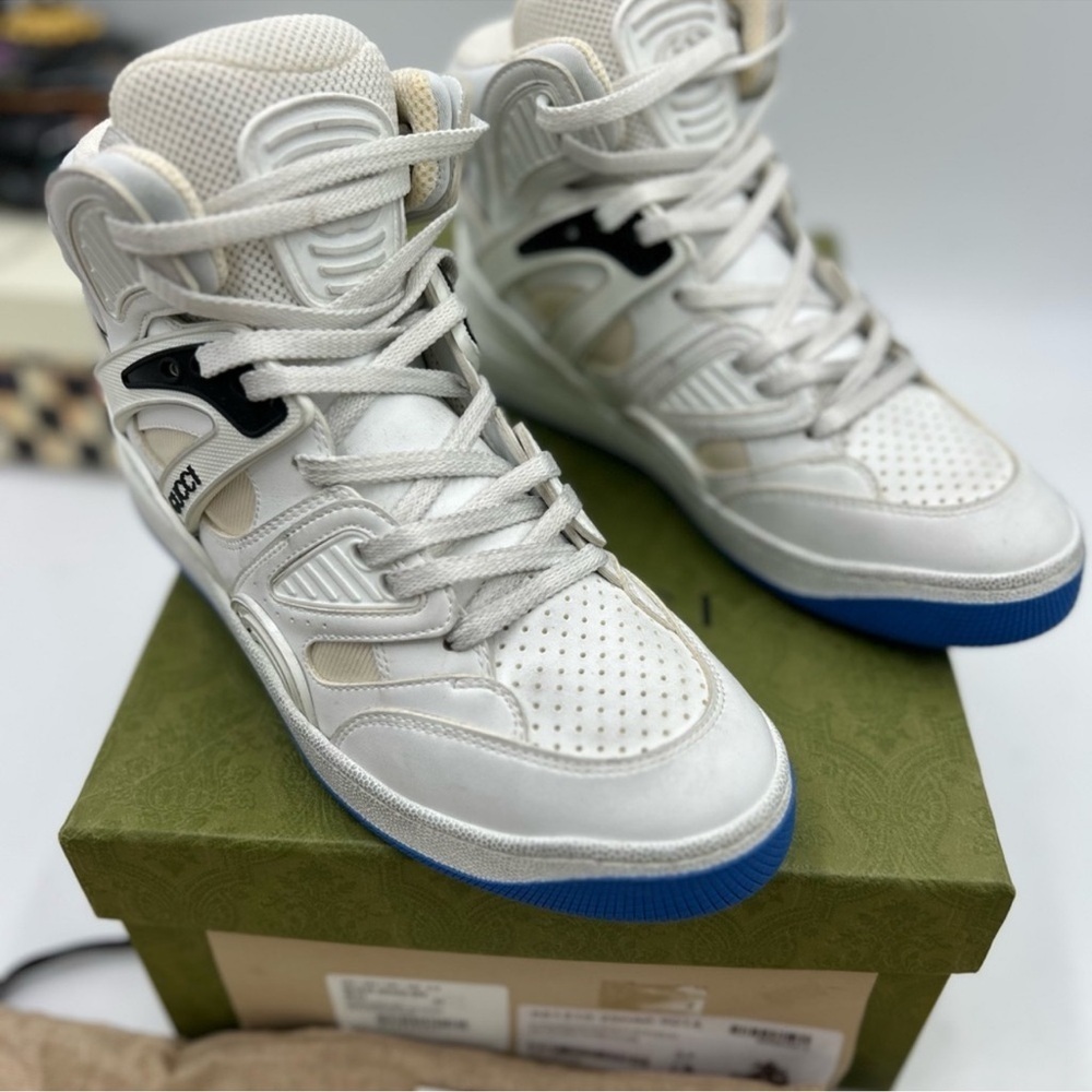 Women’s Gucci interlocking G leather, distressed sneakers size 37 made in Italy - Picture 3 of 10